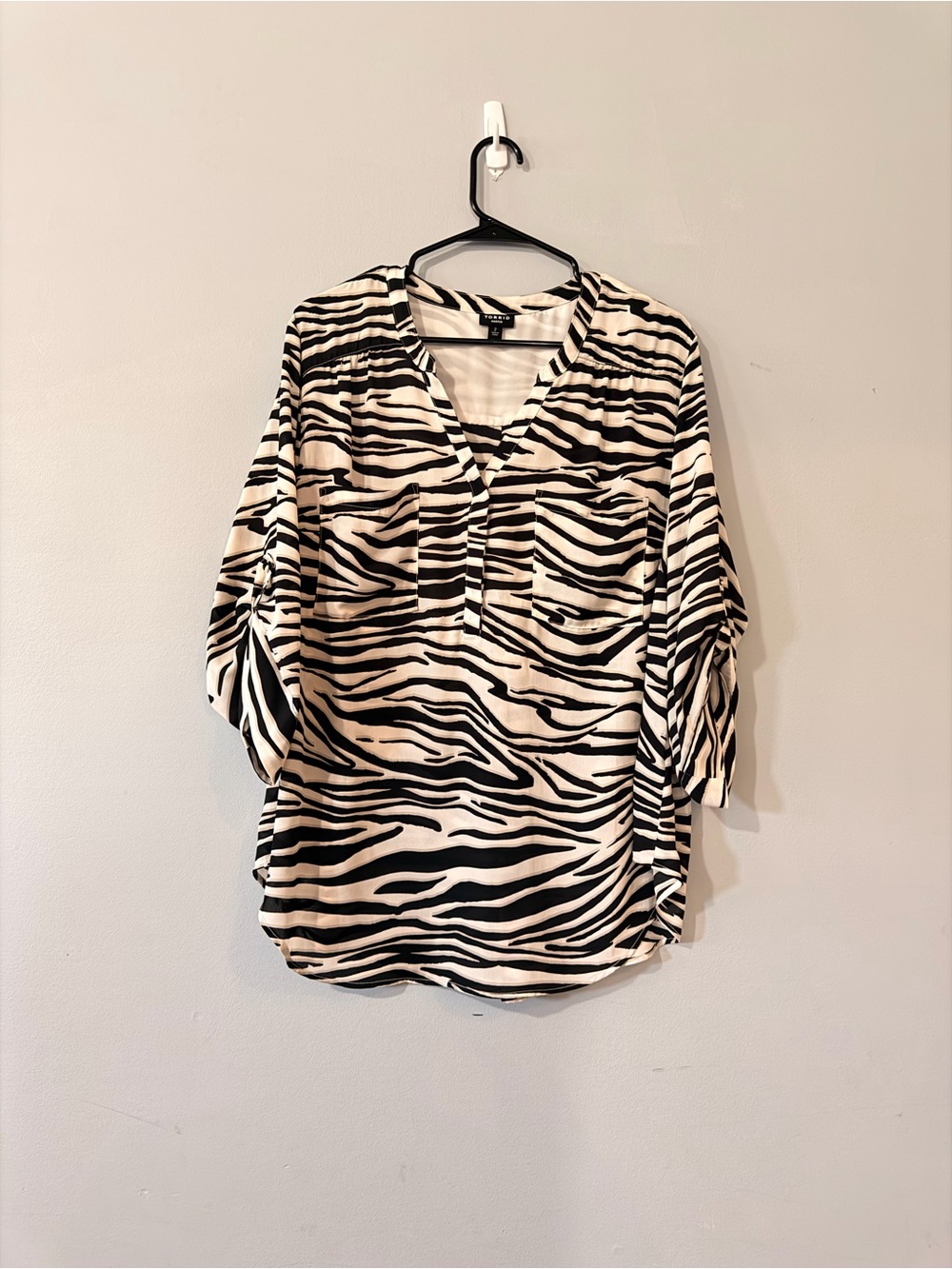 Torrid Harper Size 2 Zebra Print Blouse Plus Size
